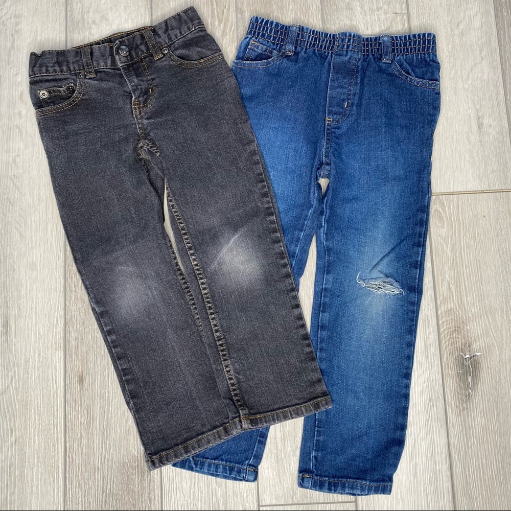 Lot of 2 Boy’s Size 5 Denim Jeans Adjustable Waist
